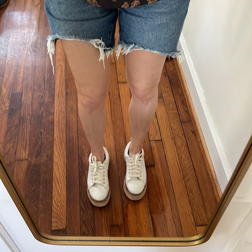 Alias Mae Hannah White Leather Platform Espadrilles Sneakers 8.5